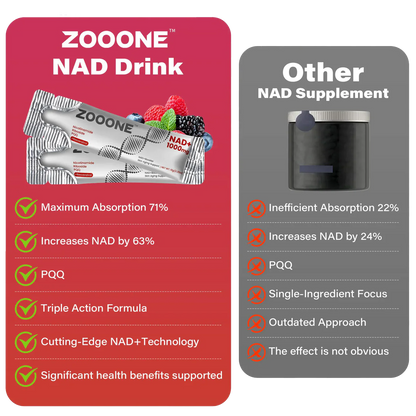 zooone NAD+ 1000mg Liquid Packets Supplement - Premium Nicotinamide Riboside & Resveratrol for Cellular Energy,Advanced NAD Booster for Men & Women (30 Pocket)